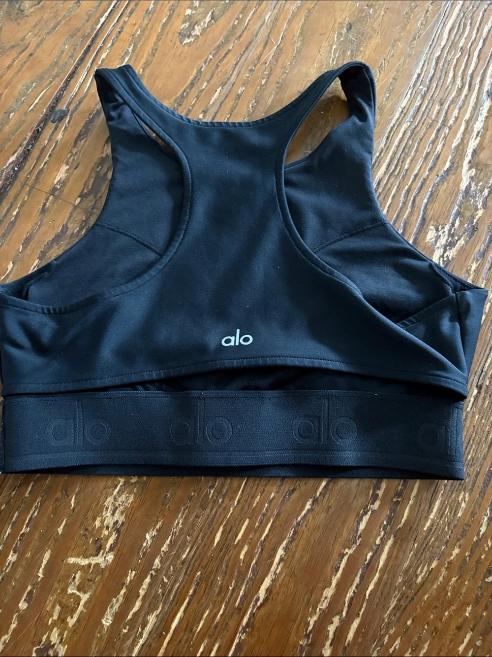 ALO Yoga Black High-Neck Racerback Sports Bra